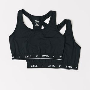 Zyia Classic Comfort Racerback Sports Bra Black Size XL